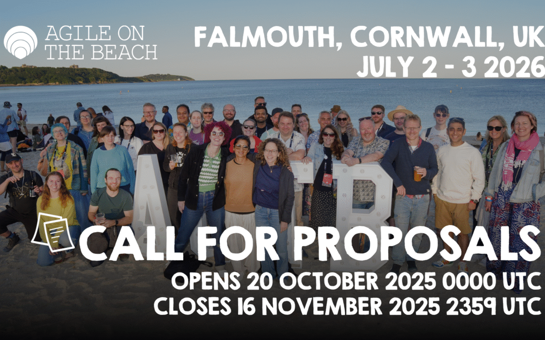 Agile On The Beach 2026 Call for Proposals opening 20th October